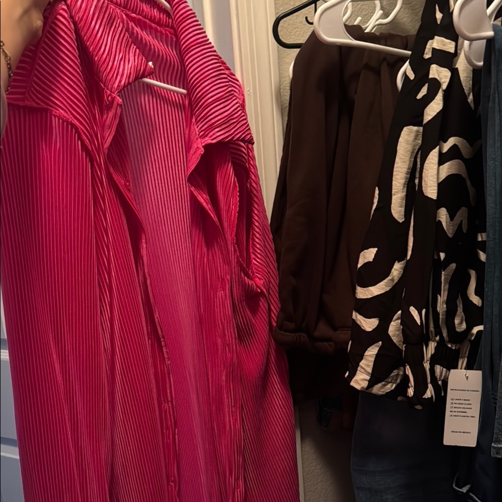 Vibrant Pink Striped Blouse
